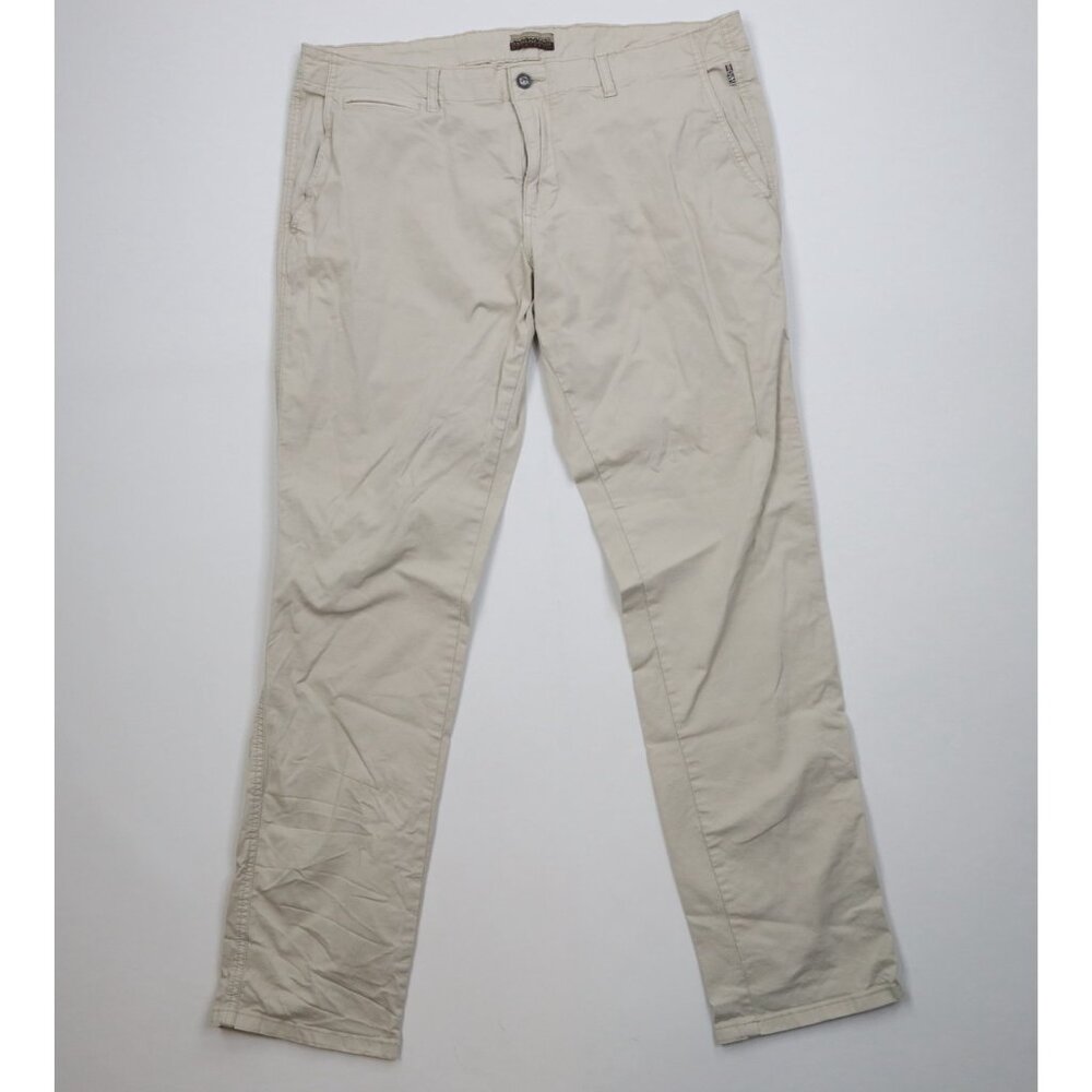 Napapijri Geographic Mens 40x33 Faded Straight Leg Hiking Trekking Pants Stone